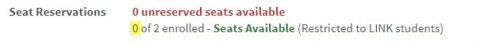 Seat Reservation in Course Offering in MyUI