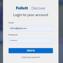 Follett Discover login screen