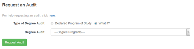 Declared Program of Study Screenshot